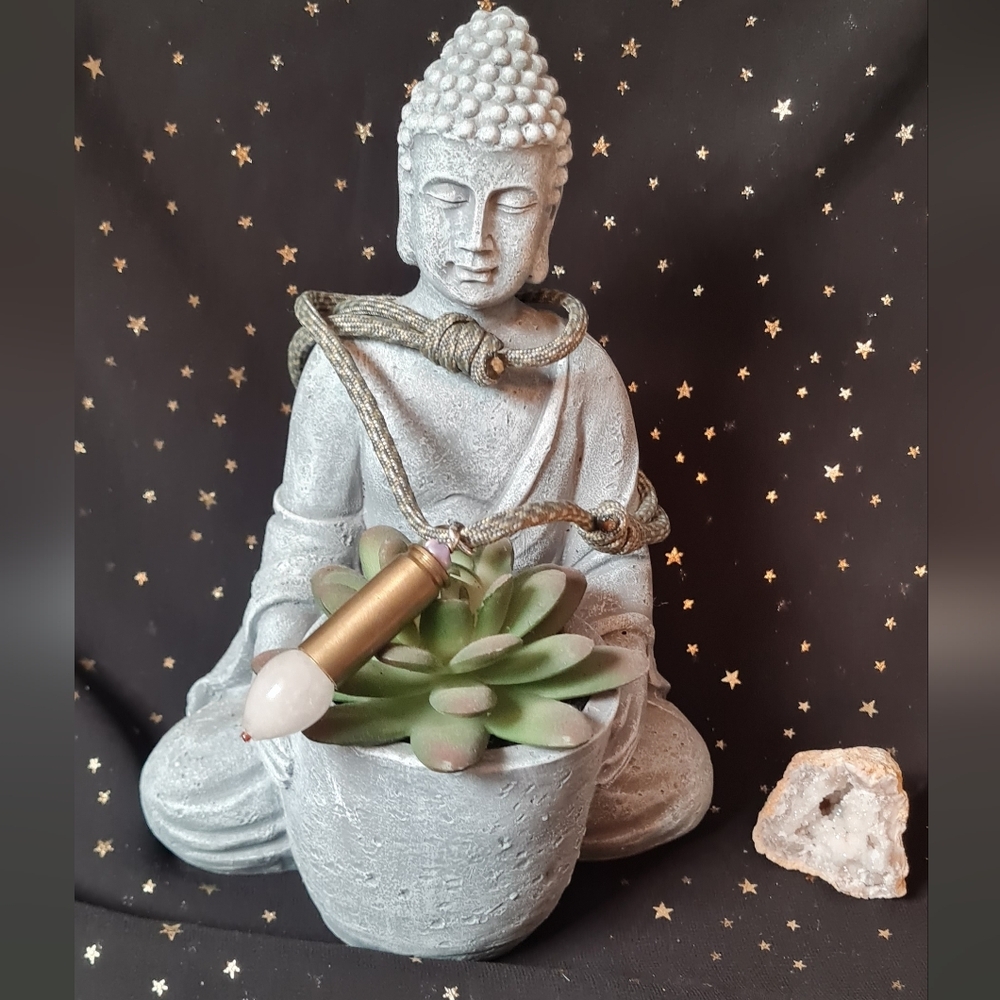 Rutilated Quartz Bullet Crystal Pendant